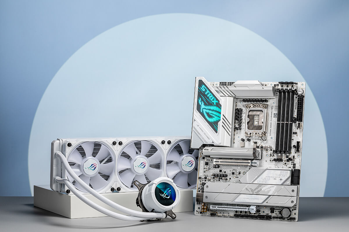 Strix Z890-E được trang bị ROG Strix LC III 360 ARGB với màn hình LCD